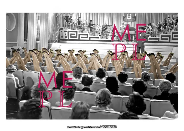: Auditorium with band on stage and audience of legs : Auditorium with band on stage and audience of legs