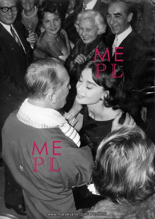 : Audrey Hepburn and Maurice Chevalier, Paris : Audrey Hepburn and Maurice Chevalier, Paris