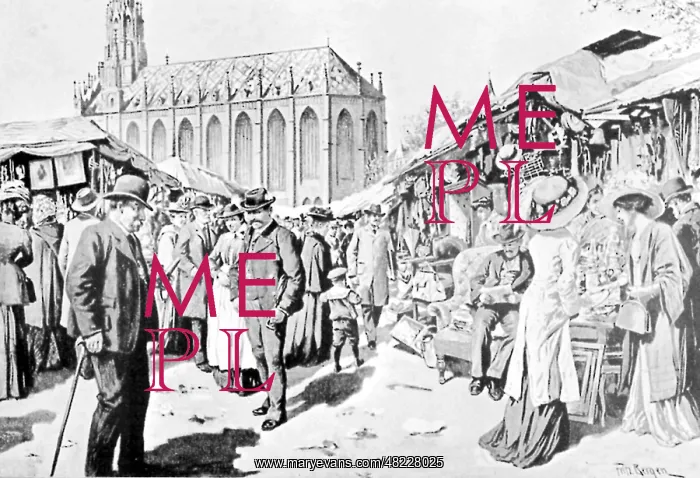 : Auer Dult in front of the Maria-Hilf-Kirche, 1911 : Auer Dult in front of the Maria-Hilf-Kirche, 1911