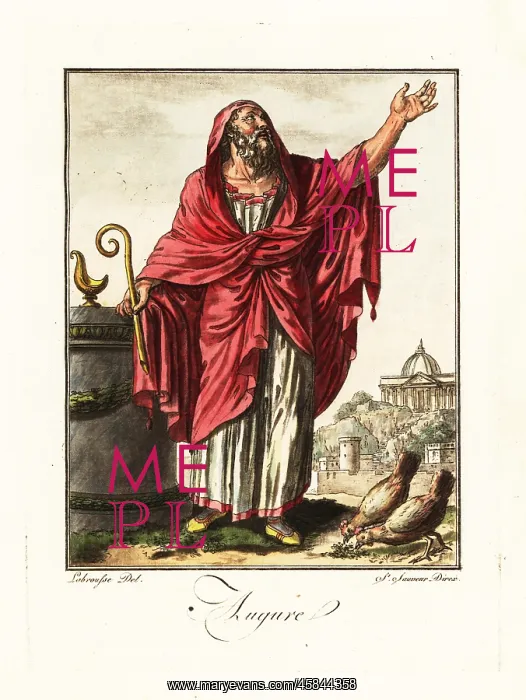  : Augur performing ex tripudiis ritual, ancient Rome
