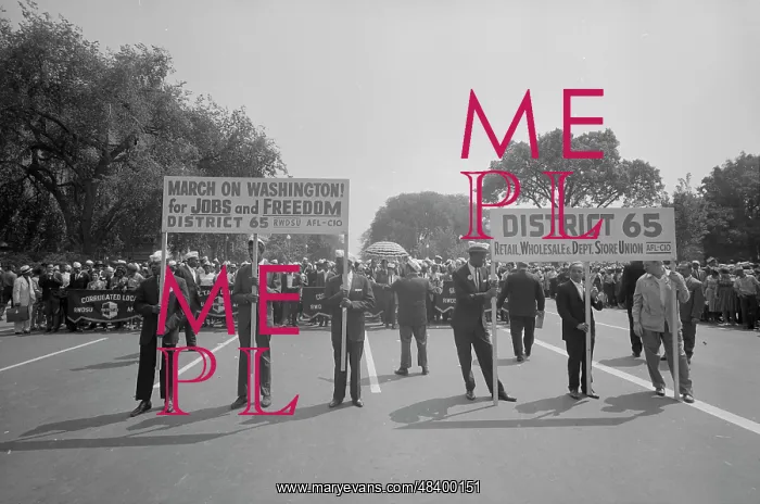 : August 28, 1963 - Marchers carrying District : August 28, 1963 - Marchers carrying District