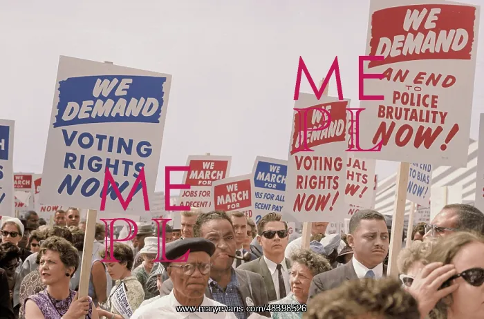 : August 28, 1963 - Marchers with signs at the : August 28, 1963 - Marchers with signs at the