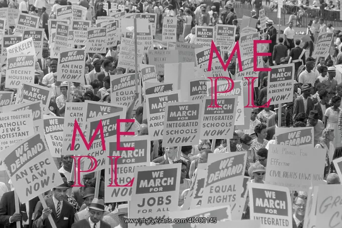 : August 28, 1963 - Marchers with signs during : August 28, 1963 - Marchers with signs during