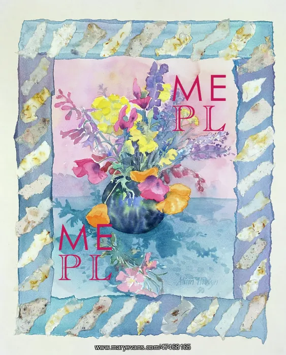 : August Flowers in a blue vase : August Flowers in a blue vase