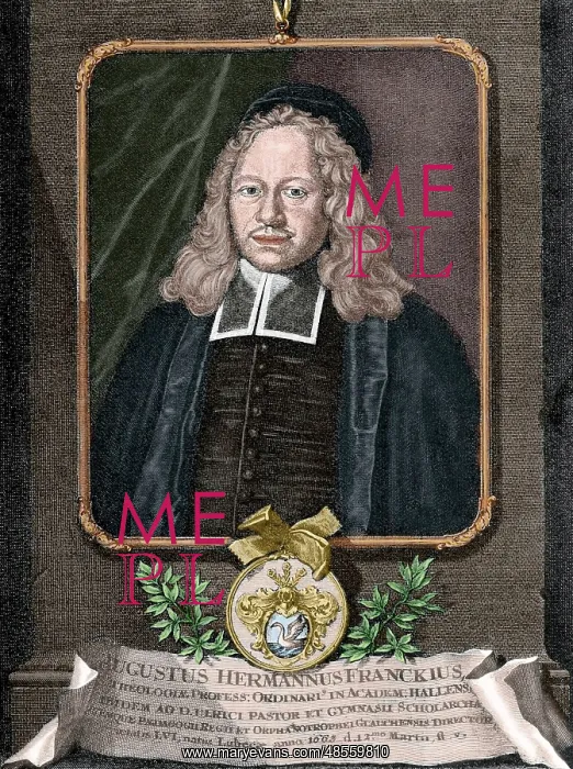 : August Hermann Francke (1663-1727). Engraving. Colored : August Hermann Francke (1663-1727). Engraving. Colored