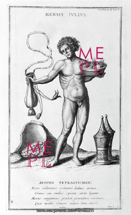 : August, represented as a nude man. Illustration : August, represented as a nude man. Illustration