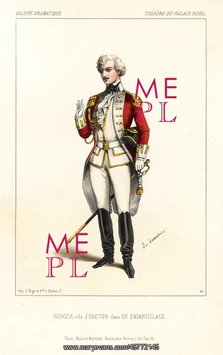  : Auguste Berger as Hector in Un Enfantillage, 1844