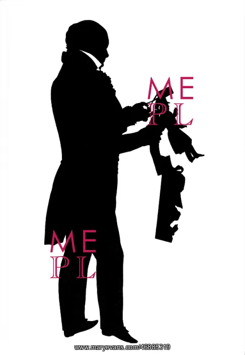 : Auguste Edouart cutting silhouette of Liston the actor : Auguste Edouart cutting silhouette of Liston the actor