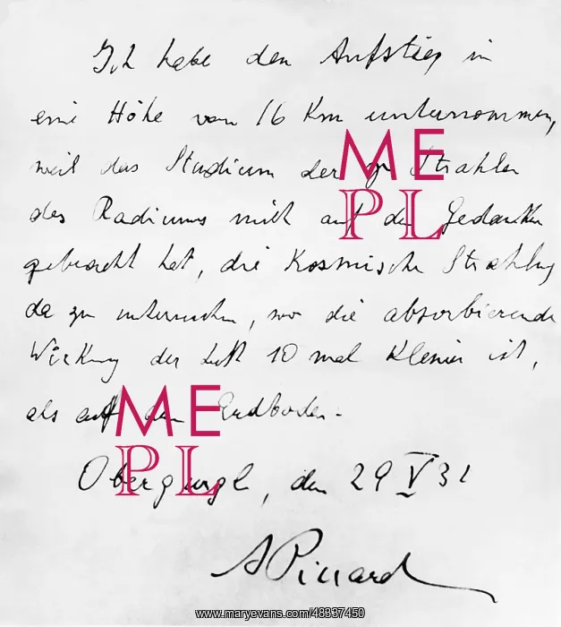 : Auguste Piccard, 1931 : Auguste Piccard, 1931