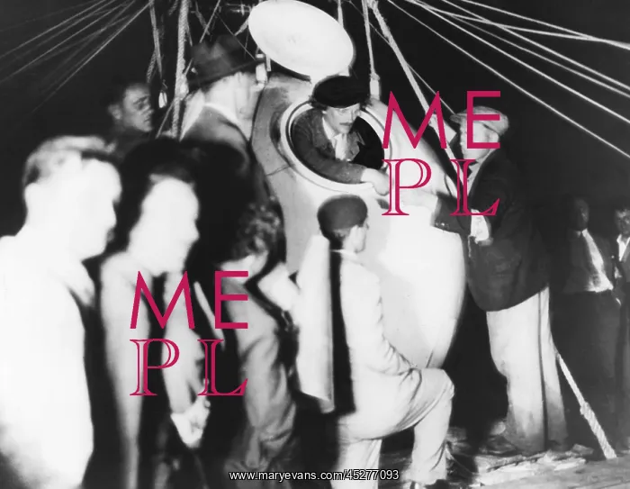 : Auguste Piccard inside the nacelle that carried : Auguste Piccard inside the nacelle that carried