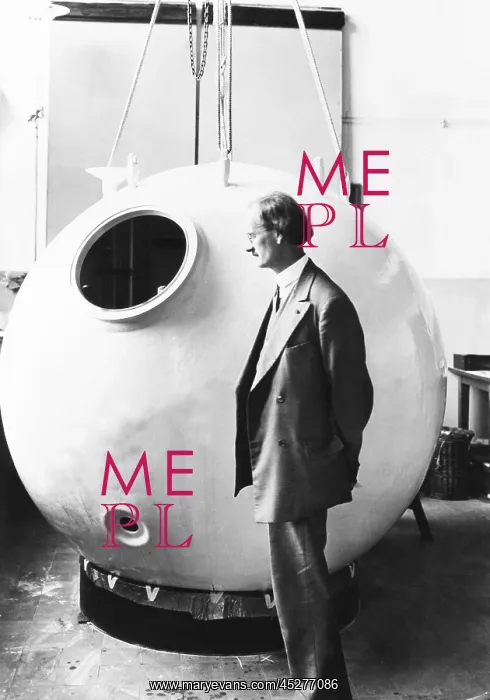 : Auguste Piccard beside the nacelle that carried : Auguste Piccard beside the nacelle that carried