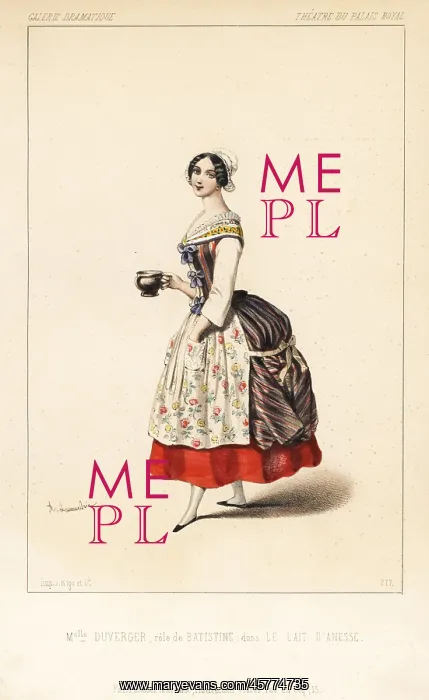 : Augustine Duverger as Batistine in Le Lait d'Anesse, 1846 : Augustine Duverger as Batistine in Le Lait d'Anesse, 1846