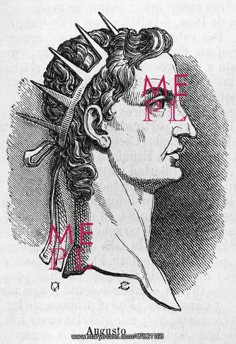 : Augustus (63 BC-14 AD). First Roman Emperor. Portrait : Augustus (63 BC-14 AD). First Roman Emperor. Portrait