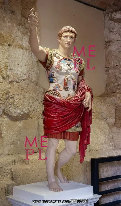 : Augustus statue, Praetorium Tower, Tarragona, Catalonia, Spain : Augustus statue, Praetorium Tower, Tarragona, Catalonia, Spain