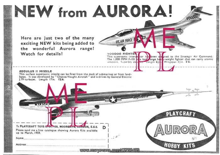 : Aurora Model Aircraft Construction Kits 1959 : Aurora Model Aircraft Construction Kits 1959