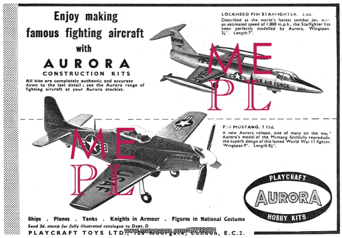 : Aurora Model Aircraft Construction Kits 1959 : Aurora Model Aircraft Construction Kits 1959