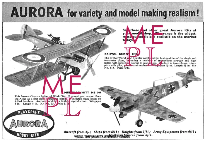 : Aurora Model Aircraft Kits Me 109 : Aurora Model Aircraft Kits Me 109