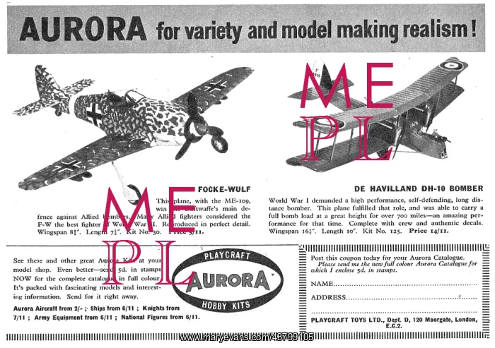 : Aurora Model Aircraft Kits F.W.190 : Aurora Model Aircraft Kits F.W.190