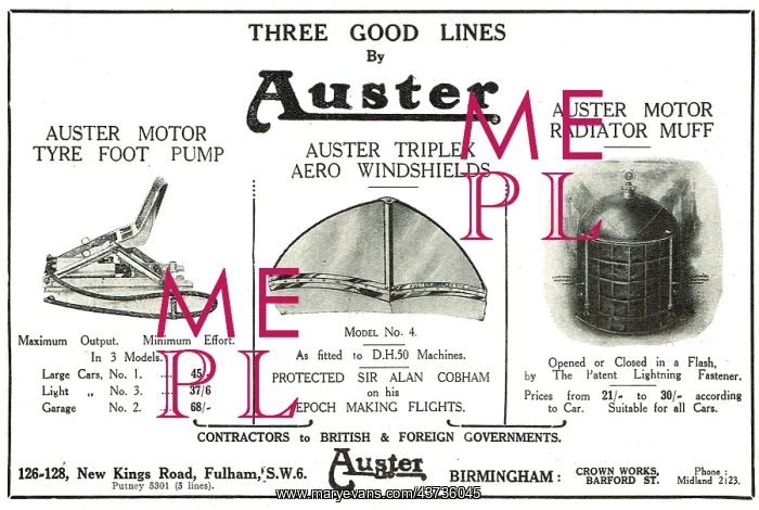 : Auster Triplex Aero Windshields : Auster Triplex Aero Windshields