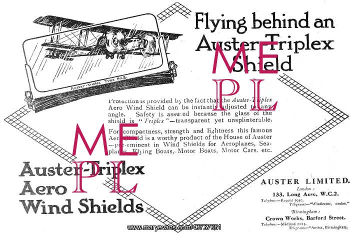 : Auster-Triplex Aero Windshields : Auster-Triplex Aero Windshields