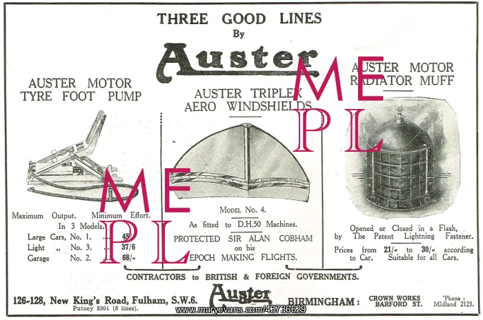 : Auster Triplex Windshields : Auster Triplex Windshields