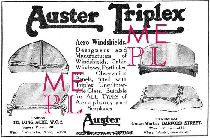 : Auster TYriplex Aero Windshields : Auster TYriplex Aero Windshields