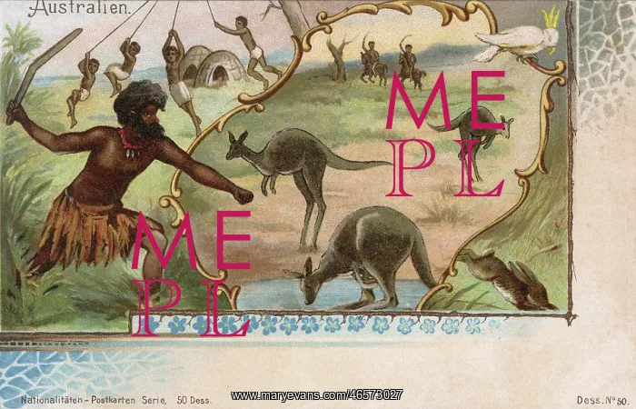 : Australian Aborigines hunting Kangaroo with boomerangs : Australian Aborigines hunting Kangaroo with boomerangs