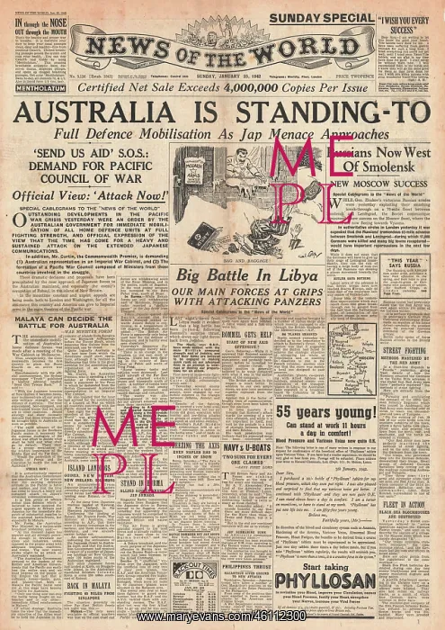 : Australian concern over Japanese threat of invasion : Australian concern over Japanese threat of invasion