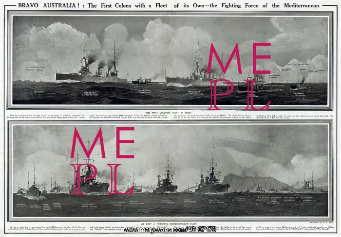 : Australian fleet in Mediterranean by G. H. Davis : Australian fleet in Mediterranean by G. H. Davis