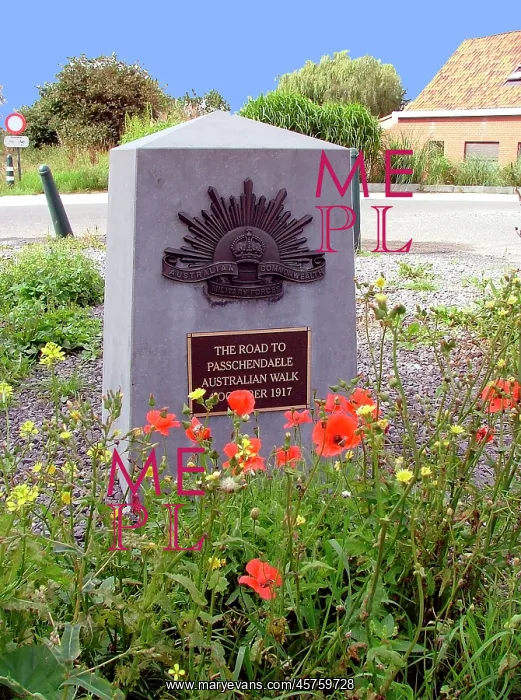 : Australian Road to Passchendaele Marker Stone : Australian Road to Passchendaele Marker Stone