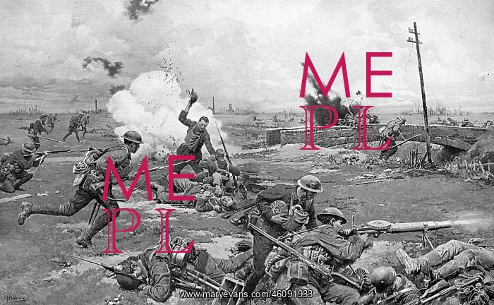 : Australian troops counter-attack at Amiens, WW1 : Australian troops counter-attack at Amiens, WW1