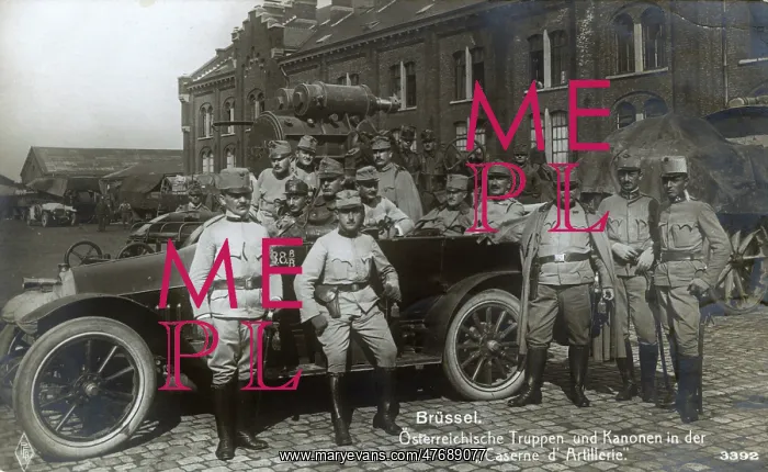 : Austrian artillery troops in Brussels, Belgium, WW1 : Austrian artillery troops in Brussels, Belgium, WW1