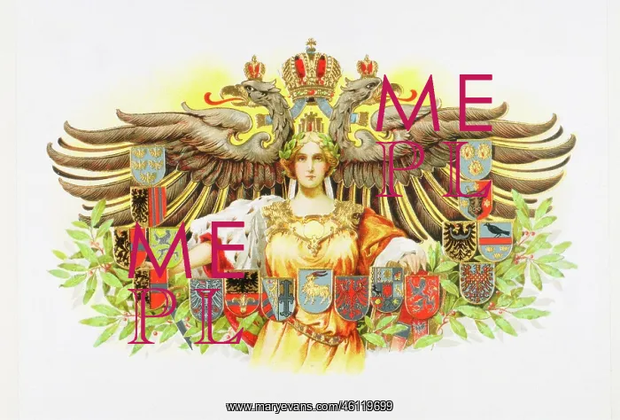 : Austrian double-headed eagle with the arms : Austrian double-headed eagle with the arms