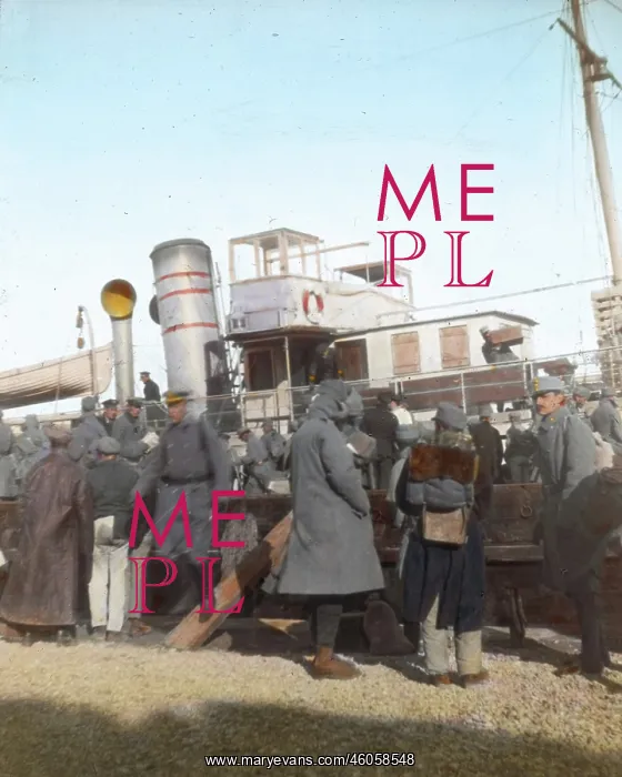 : Grado. World war I: Austrian forces arriving at Grado-harbor : Grado. World war I: Austrian forces arriving at Grado-harbor
