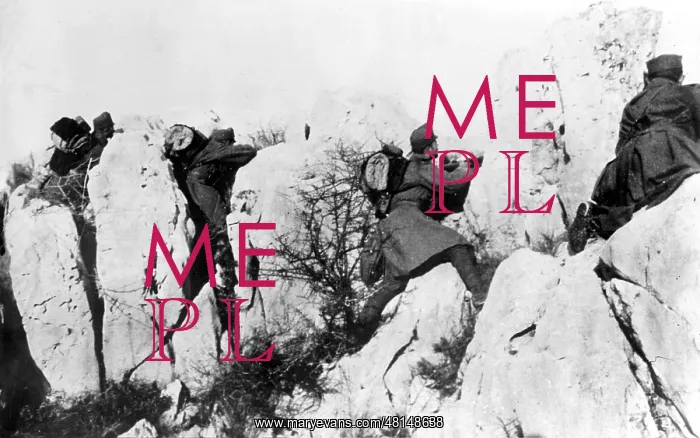 : Austrian soldiers exchanging fire, 1917 : Austrian soldiers exchanging fire, 1917