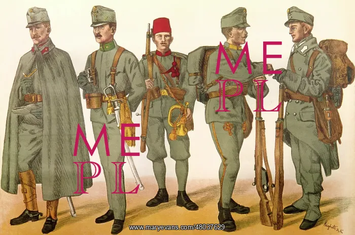 : Austrian soldiers in uniform, WW1 : Austrian soldiers in uniform, WW1