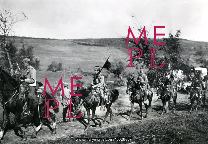 : Austrian troops advancing through Serbia, WW1 : Austrian troops advancing through Serbia, WW1
