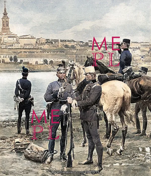 : Austrian troops by the Danube : Austrian troops by the Danube
