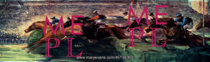 : Auteuil. Oil painting showing a bunch of racehorses jumping over an obstacle : Auteuil. Oil painting showing a bunch of racehorses jumping over an obstacle