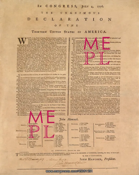 : An authenticated copy of the Declaration of : An authenticated copy of the Declaration of