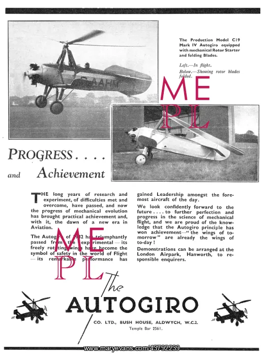 : Autogiro C19 Mk IV G-AAHM Cierva : Autogiro C19 Mk IV G-AAHM Cierva