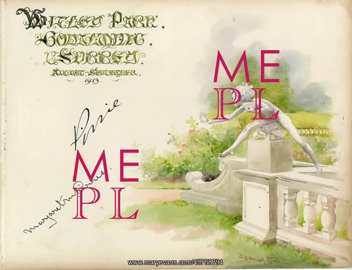  : Autographs on card, Witley Park, Godalming, Surrey