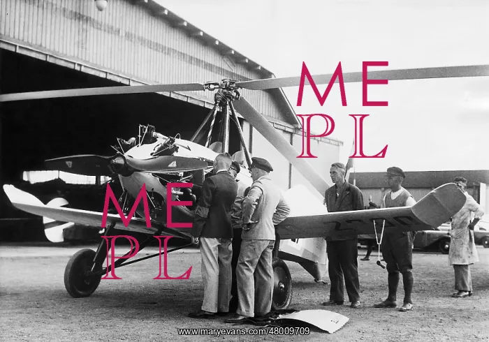 : Autogyro at an airfield : Autogyro at an airfield
