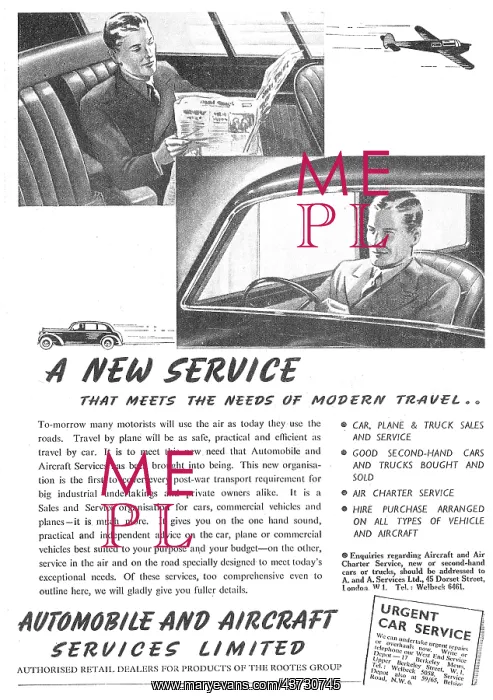 : Automobile & Aircraft Services. Rootes Group : Automobile & Aircraft Services. Rootes Group