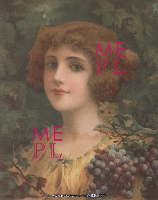  : Autumn. Colour illustration of girl depicted as autumn