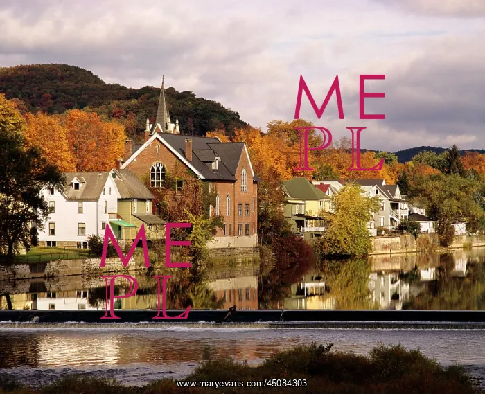 : Autumn Scene American Small Town : Autumn Scene American Small Town