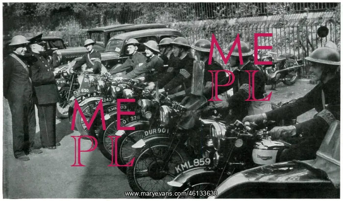 : Auxiliary Fire Brigade riders, September 1939 : Auxiliary Fire Brigade riders, September 1939