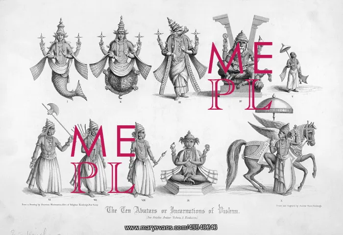  : The ten avatars of the Hindu god Vishnu