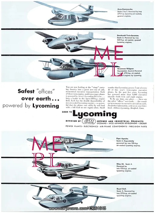 : Avco Lycoming Aero Engines 1955 : Avco Lycoming Aero Engines 1955