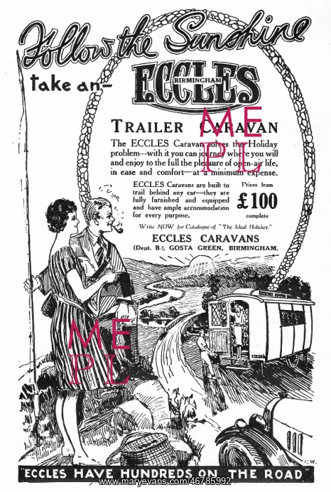 : Avert for Eccle Trailer Caravan 1926 : Avert for Eccle Trailer Caravan 1926